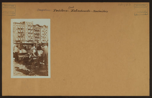 Occupations - Peddlers - Food - Refreshments - Sandwiches.