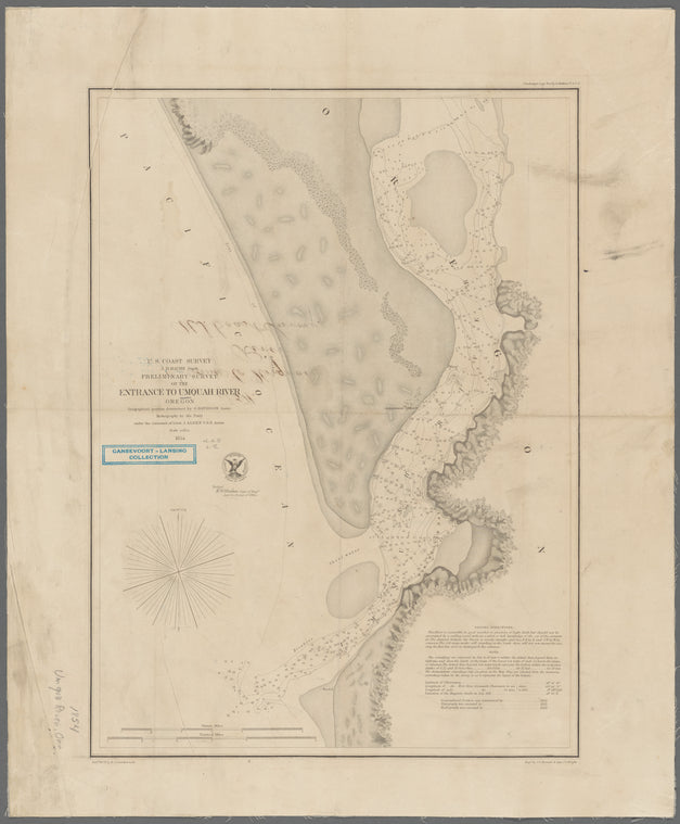 Preliminary survey of the entrance to Umquah River, Oregon