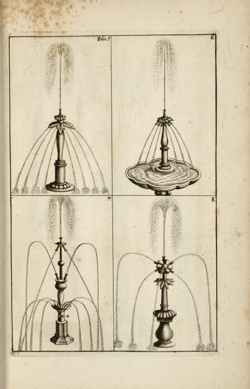 Four fountains with multiple spouts