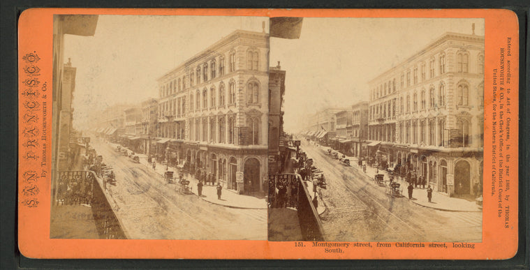 Montgomery Street, from California Street, looking South.