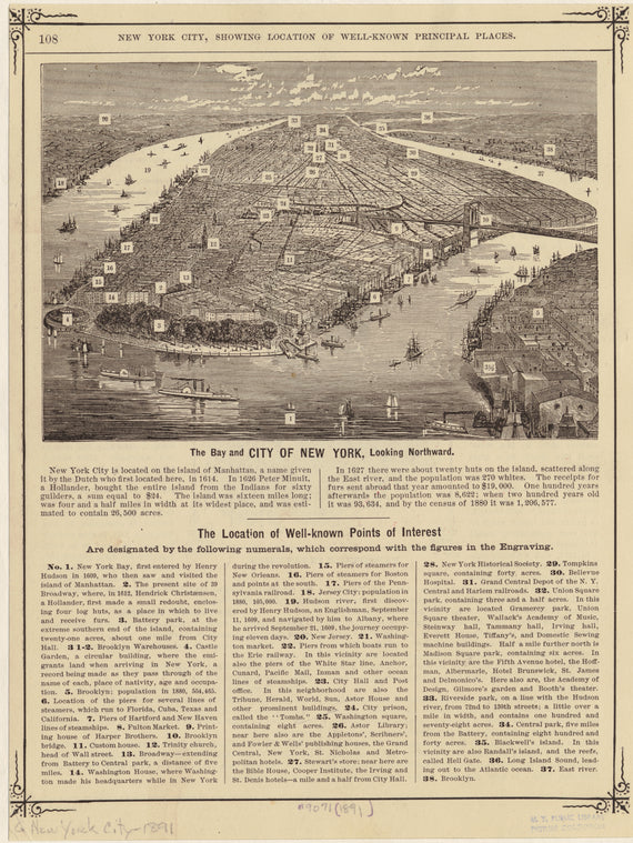 The bay and city of New York, looking northward