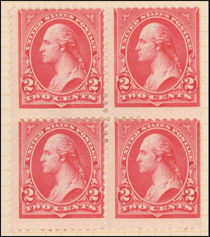 2c carmine Washington block of four