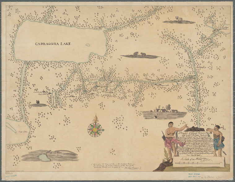 A mappe of Colonel Römers voyage to ye 5 Indian Nations: going from New Yorck to Albany, thence west
