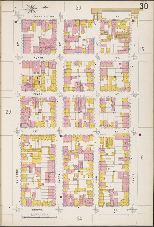Brooklyn V. 2, Plate No. 30 [Map bounded by Concord St., Washington St., Sands St., Bridge St.]