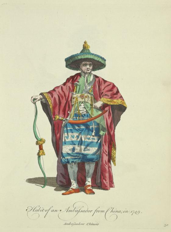Habit of an ambassador from China, in 1749. Ambassadeur Chinois.