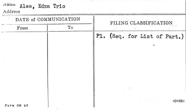 Alee, Edna Trio