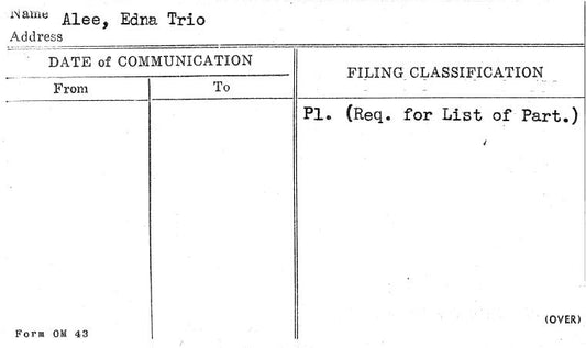 Alee, Edna Trio