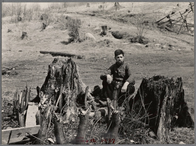 Buckboard Charlie, a squatter near Iron River, Michigan