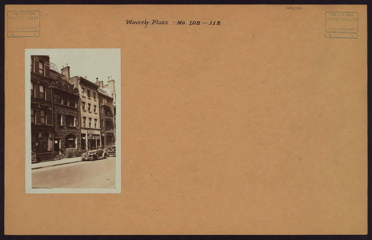 Manhattan: Waverly Place - Washington Square West: 108-112 Waverly Place, south side, east of Washington Square West.