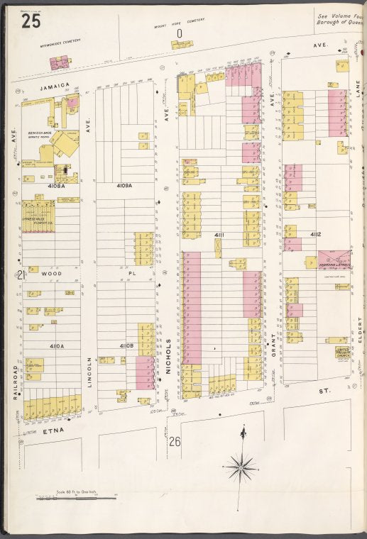 Brooklyn V. 8, Plate No. 25 [Map bounded by Jamaica Ave., Eldert Lane, Etna St., Railroad Ave.]