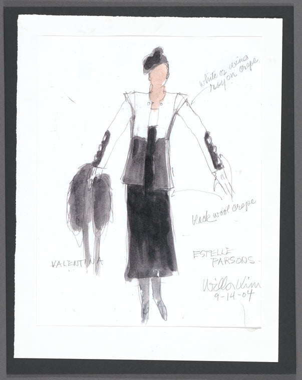The Bay at Nice: costume sketches for Valentina (Estelle Parsons)