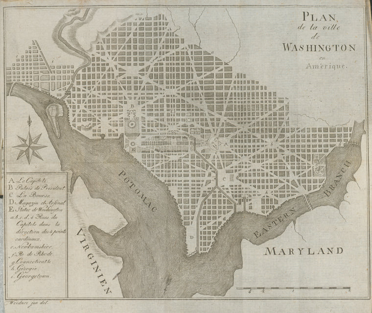 Plan de la ville de Washington en Amèrique