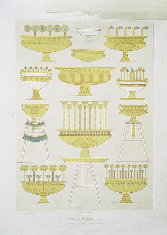 Art industriel : vases cratériformes (nécropole de Thèbes -- XVIIIe. - XXe. dynasties)