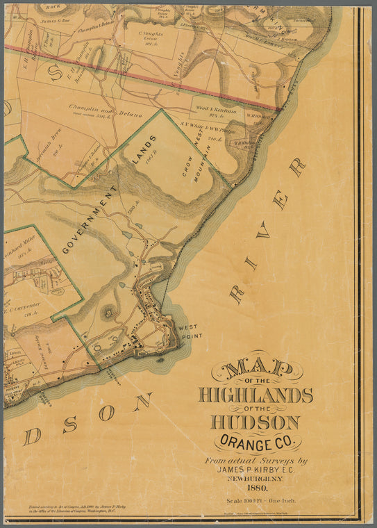 Map of the highlands of the Hudson, Orange Co: from actual surveys