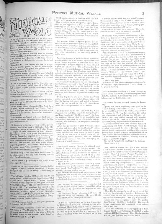 Freund's musical weekly