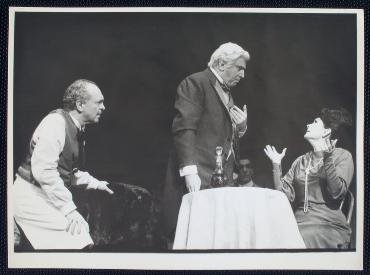 Sam Levene, Theodore Bikel, and Brenda Lewis in the stage production Café Crown