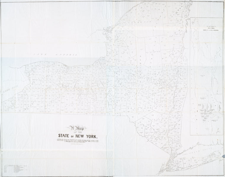 A map of the State of New York : exhibiting the situation and    boundaries of the counties and towns, and the number of        inhabitants in each, according to the census of 1840 ...