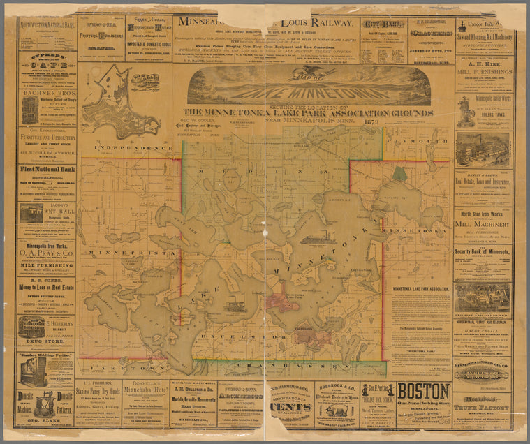 Map of Lake Minnetonka : showing the location of the Minnetonka Lake Park Association grounds near Minneapolis, Minn.