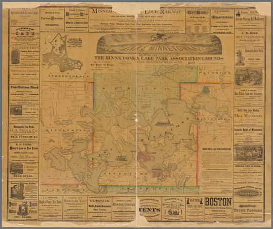 Map of Lake Minnetonka : showing the location of the Minnetonka Lake Park Association grounds near Minneapolis, Minn.