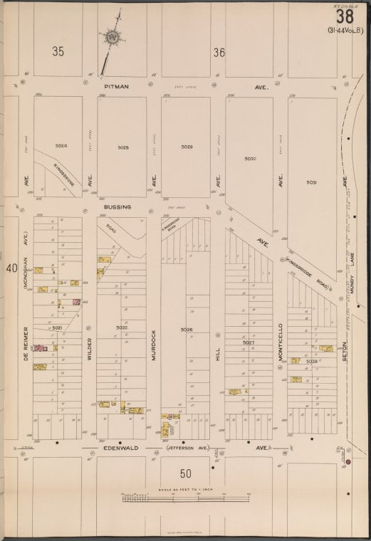 Bronx, V. 18, Plate No. 38 [Map bounded by Pitman Ave., Seton Ave., Edenwald Ave., De Reimer Ave.]