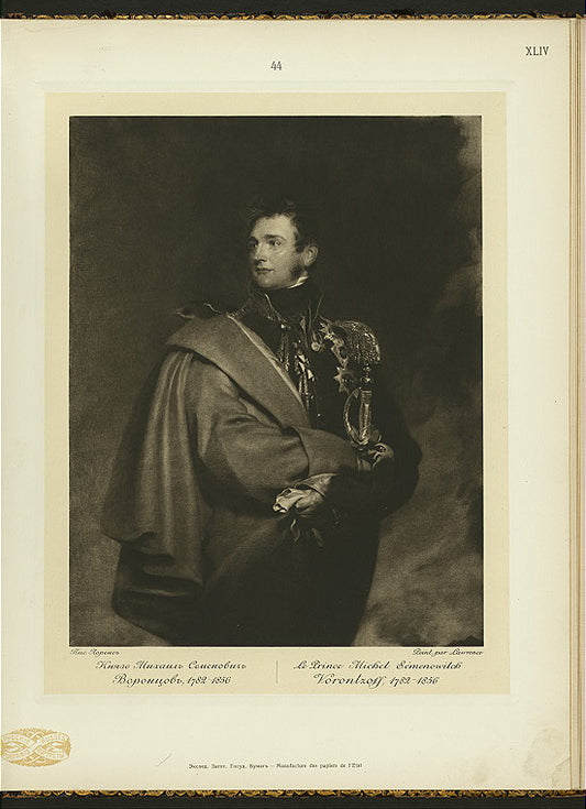 Kniaz' Mikhail Semenovich Vorontsov, 1782-1856.