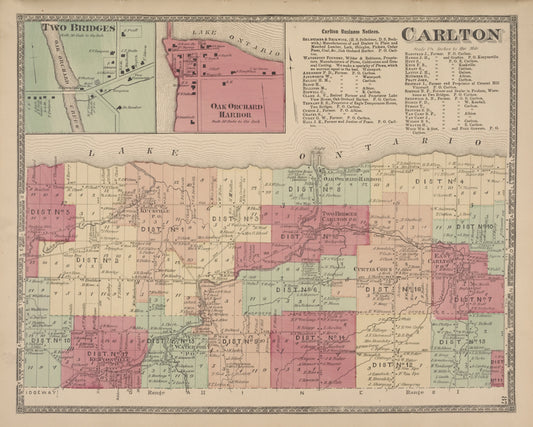 Carlton [Township]; Carlton Business Notices; Oak Orchard Harbor [Village]; Two Bridges [Village]