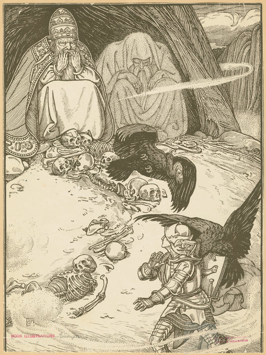 I espied a little before me a cave, where two giants, pope and pagan, dwelt.