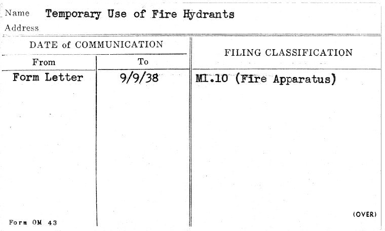 Temporary Use of Fire Hydrants