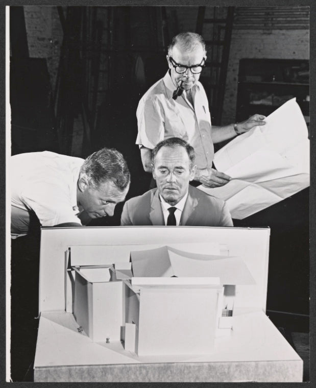 Henry Fonda and unidentified men during rehearsal for the stage production Generation