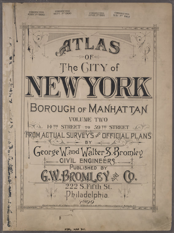Atlas of the city of New York, Borough of Manhattan, Volume Two (14th Street to 59th Street) ; from actual surveys and official plans