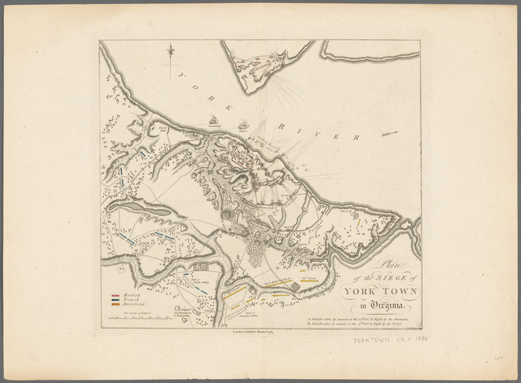 Plan of the siege of York Town in Virginia
