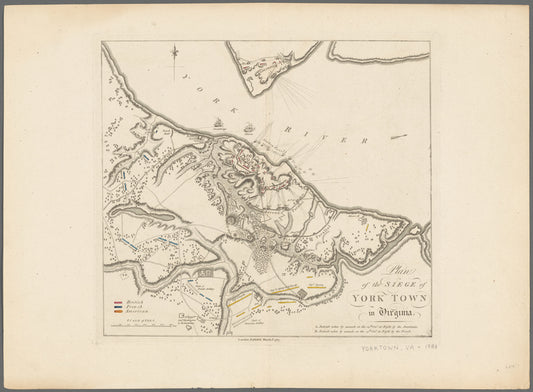 Plan of the siege of York Town in Virginia