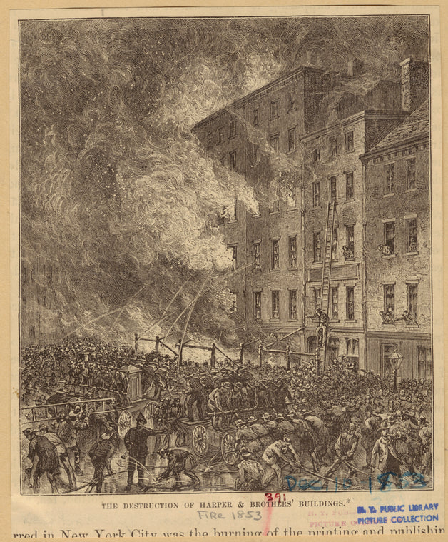 The destruction of Harper & Brothers' buildings