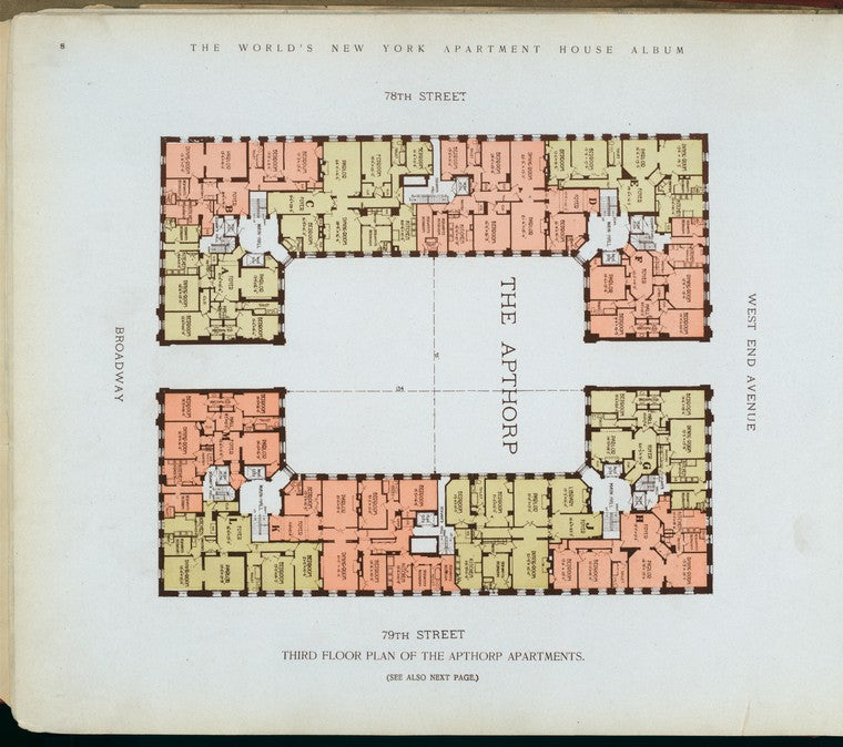Third floor plan of the Apthorp Apartments.