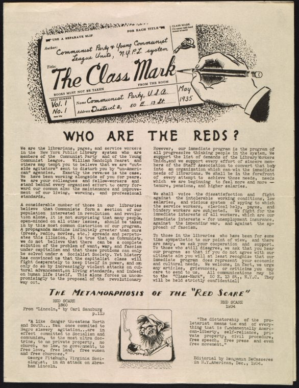 The class mark, Vol. 1, no. 1