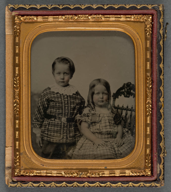 Portrait of Two White Children