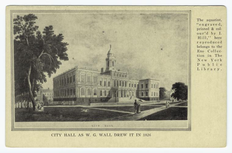 City Hall as W. G. Wall drew it in 1826