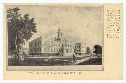City Hall as W. G. Wall drew it in 1826