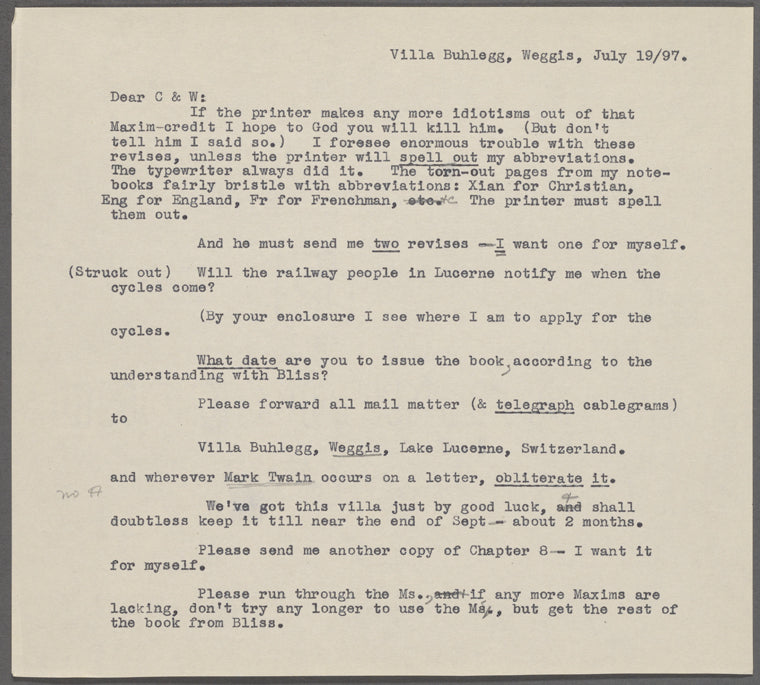 C[hatto] and W[indus], ALS to. Jul. 19, 1897.