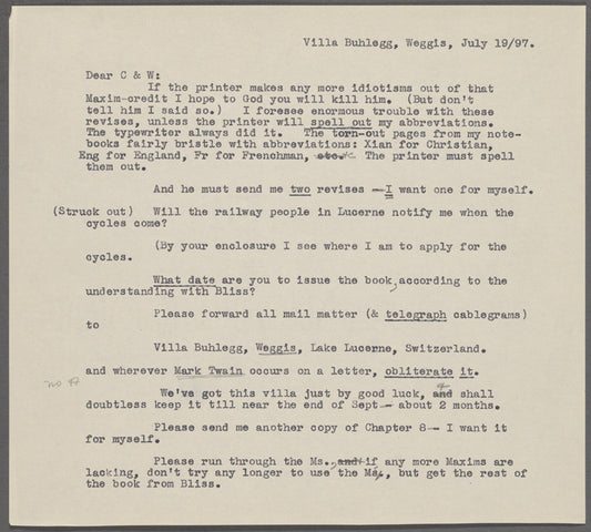 C[hatto] and W[indus], ALS to. Jul. 19, 1897.
