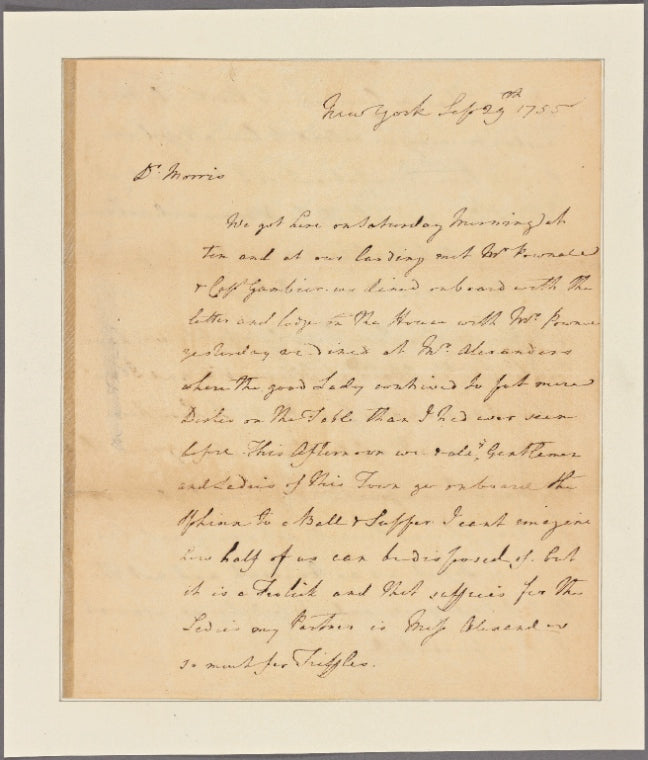 Letter to [Robert Hunter] Morris [Philadelphia]