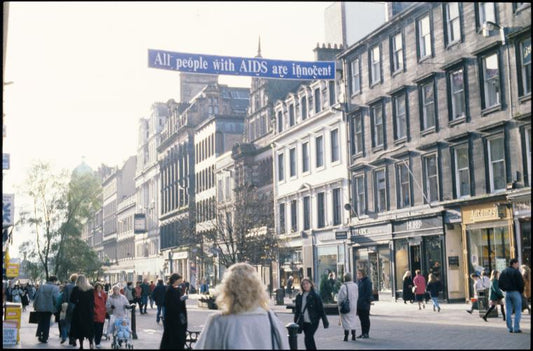 Banner in front of unidentified street