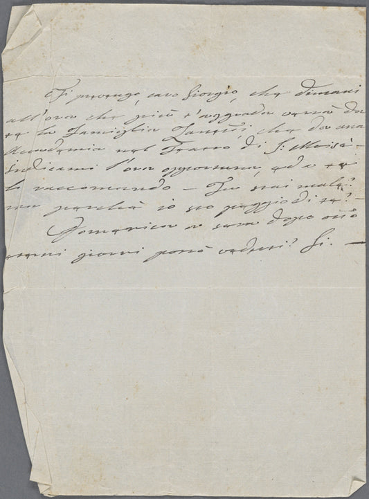 Autograph letter unsigned to Lord Byron, ?January-?March 1818