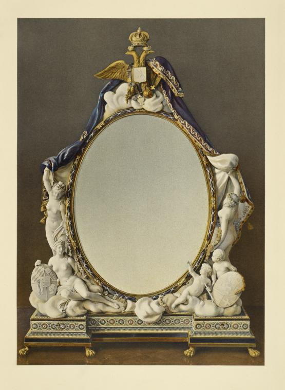 Pavlovsk; le palais, le parc, peintures, sculptures, tissus, porcelaines, bronzes, meubles.