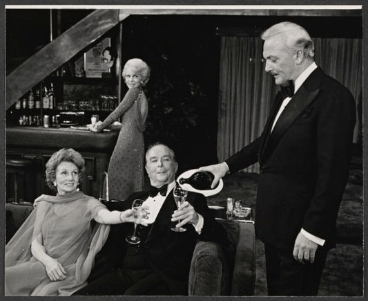 Jane Hoffman, Janet Leigh, Richard Woods and Jack Cassidy in the stage production Murder Among Friends