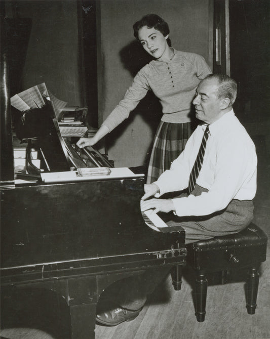 Julie Andrews and Richard Rodgers in rehearsal for the television special Cinderella