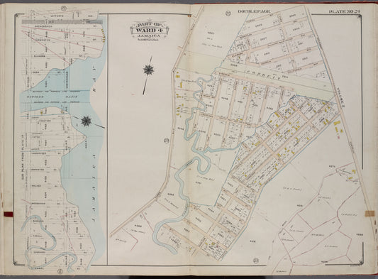 Queens, V. 1, Double Page Plate No. 24; Part of Jamaica, Ward 4; [Map bounded by Three Mile Mill Rd., Rockaway Tpk., Garfield Ave., 8th St.]
