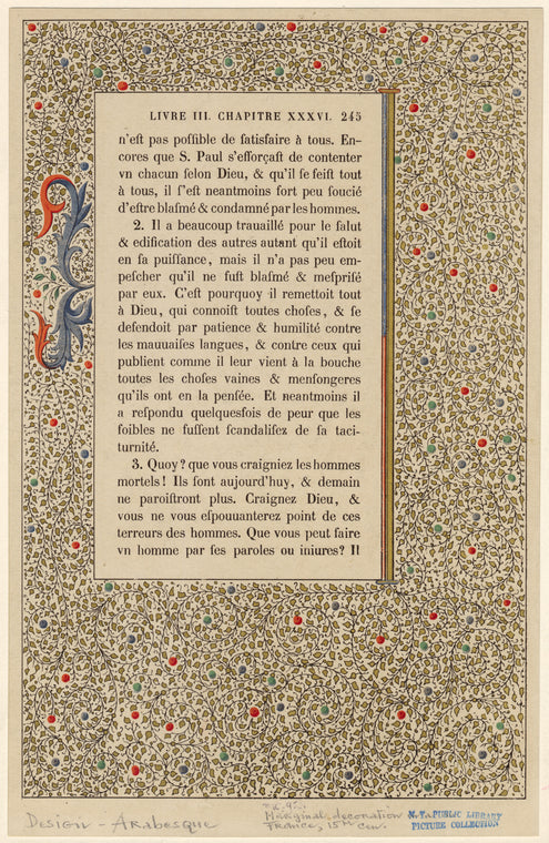 Marginal decoration in France, 15th cen