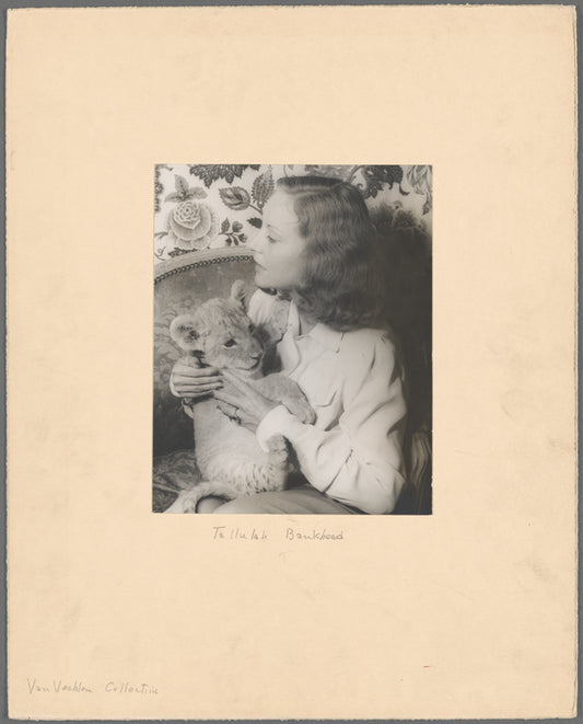 Tallulah Bankhead with “Winston Churchill” (Lion Cub?)