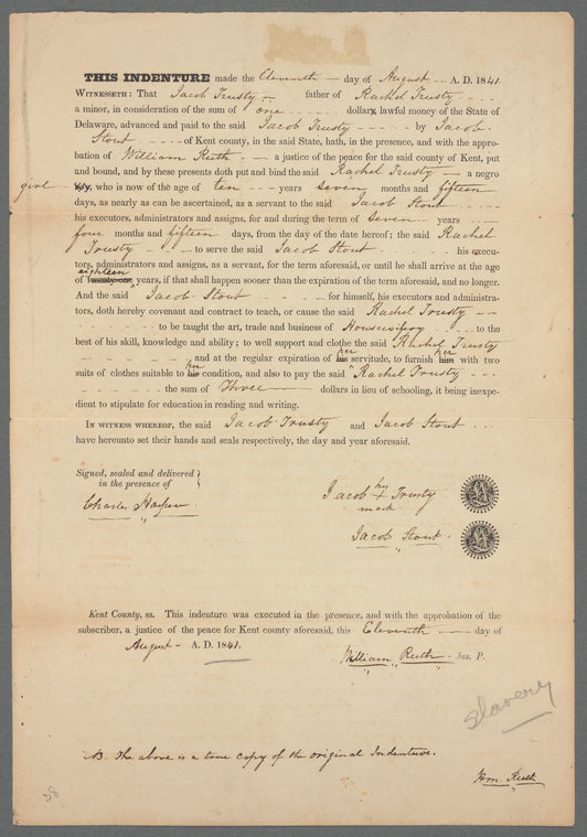 Indenture of Rachel Trusty